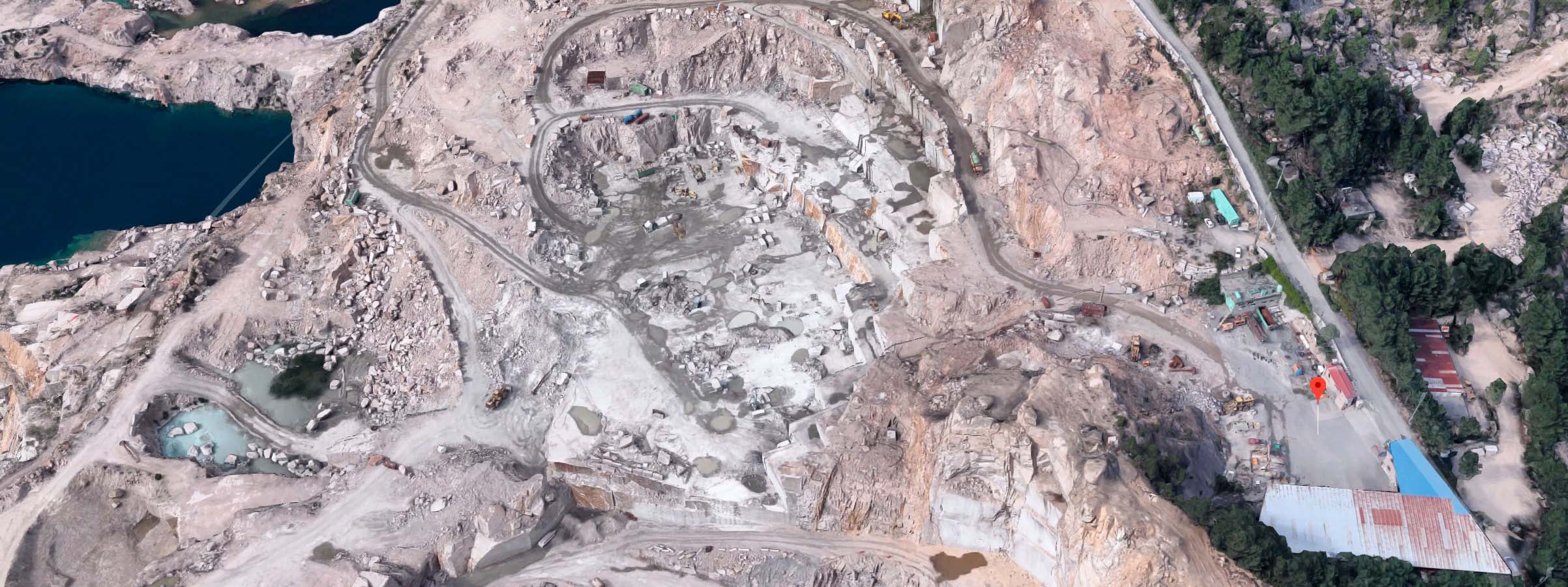 Aerial view of the quarries of O Porrino